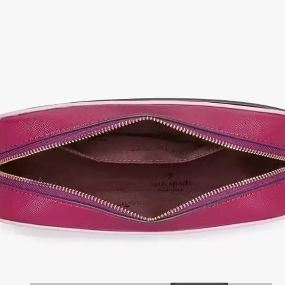 NWT Kate Spade Oh Snap Camera Bag Crossbody Dark Raspberry Patent Leather - Picture 7 of 10